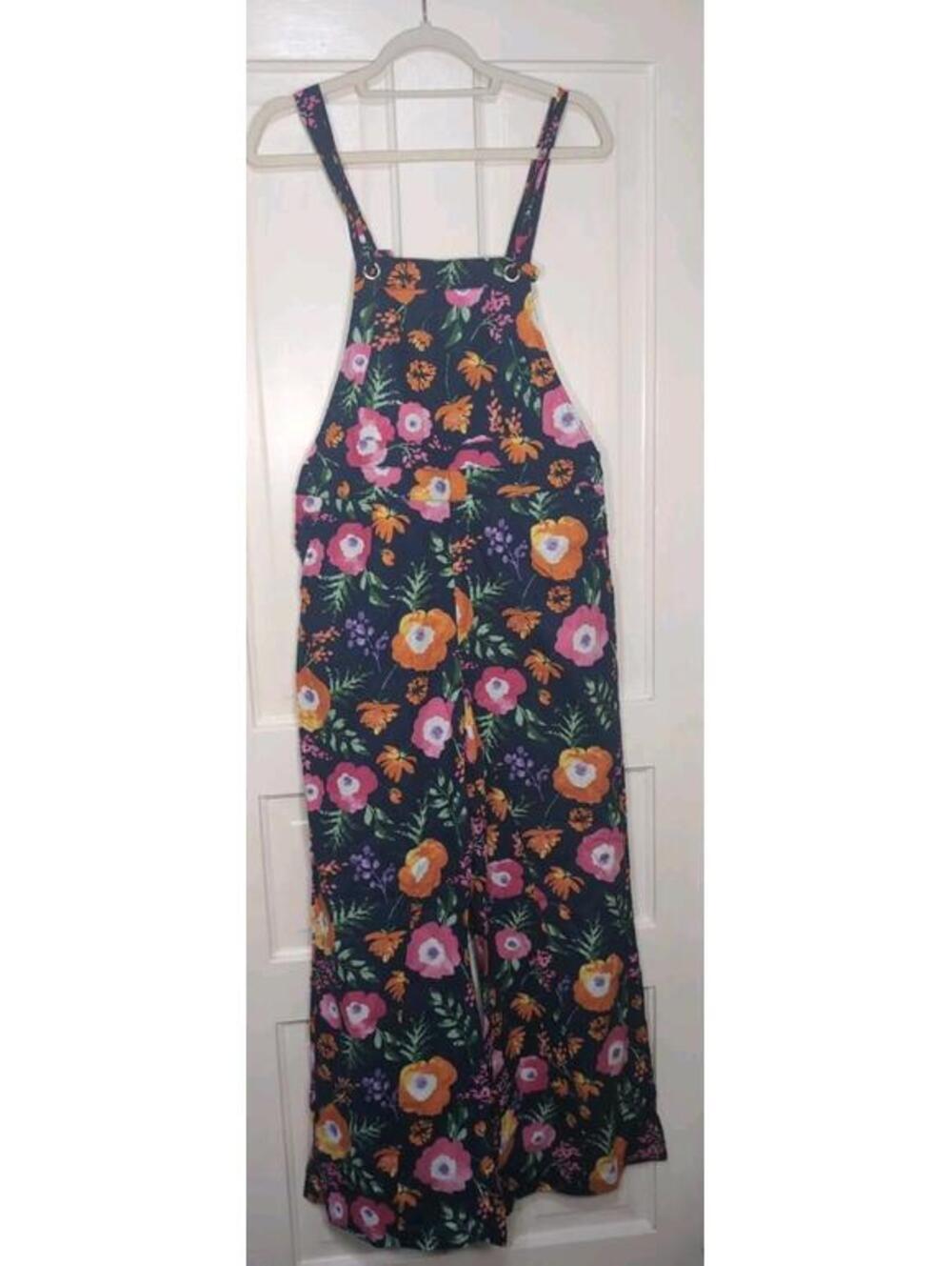 & Merci Walking On Flowers Jumpsuit Wide Leg Boho Boutique Women's M(1359)